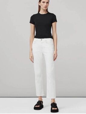 rag & bone Harlow mid rise White Straight-Leg Jeans